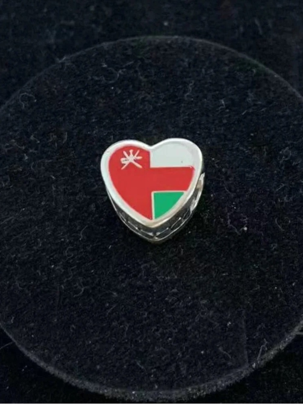 Pandora Heart Enamel Charm in Red, White & Green